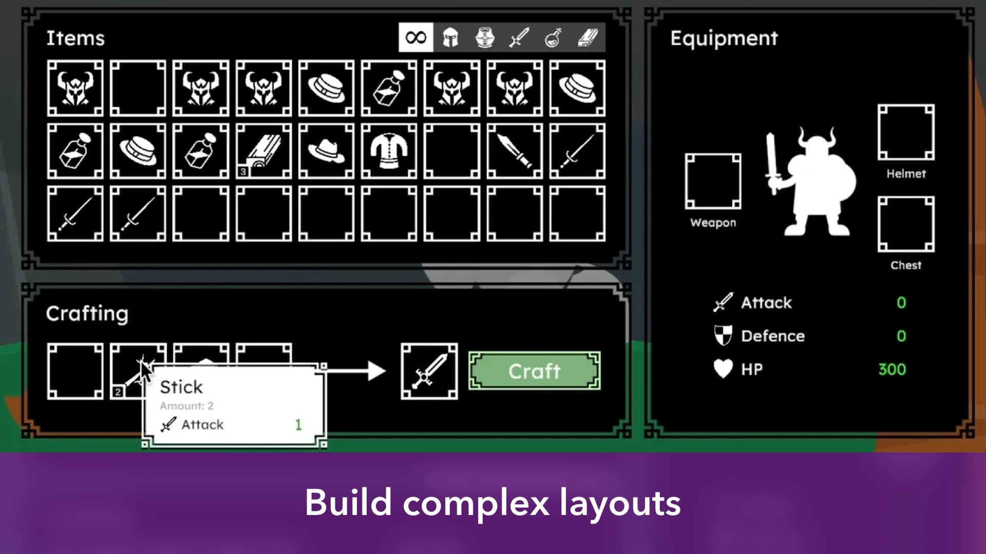 Build complex layouts